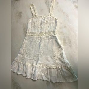 White Prairie Lace Linen Dress